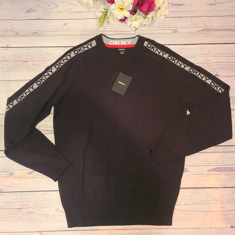 DKNY Men's Black Sweater Size XL